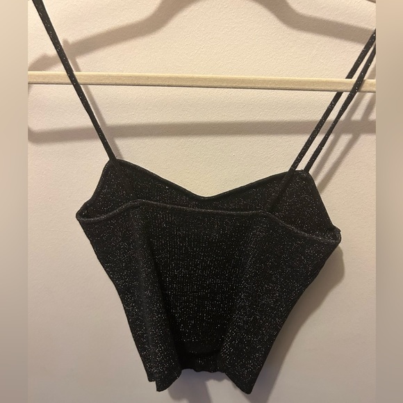 NWT H&M black glittery tank top - Picture 2 of 5